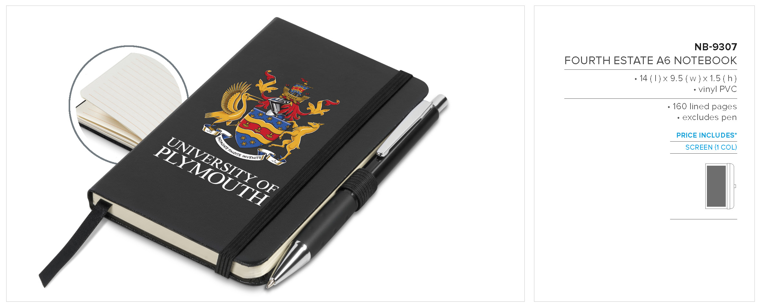 NB-9307 - Fourth Estate A6 Hard Cover Notebook - Catalogue Image